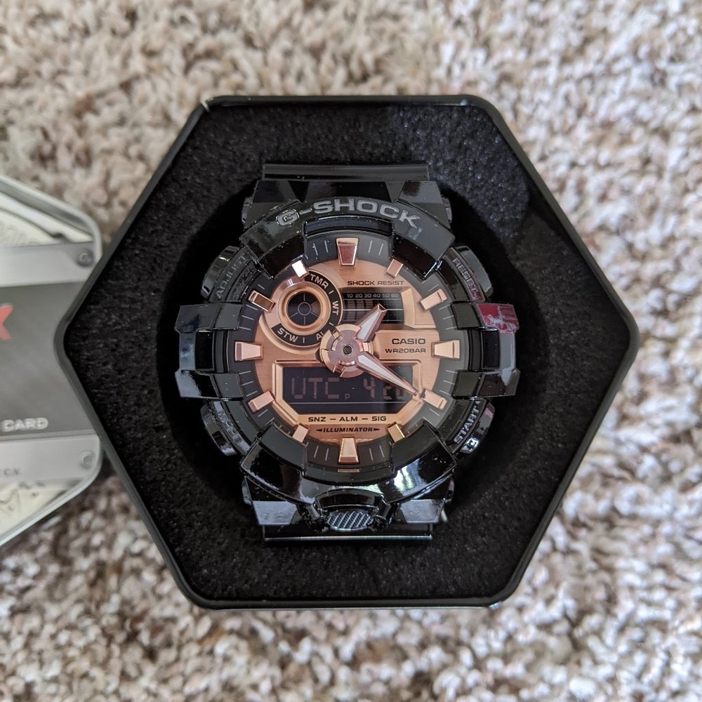 Casio G-Shock Black & Rose Gold GA-700MMC